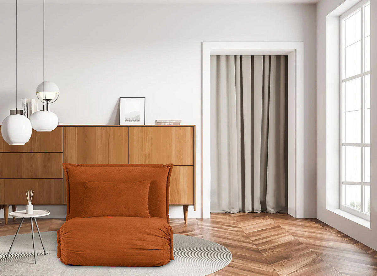 SCHLAFSESSEL - Rostfarben, Textil/Metall (100/73/85cm) - home24
