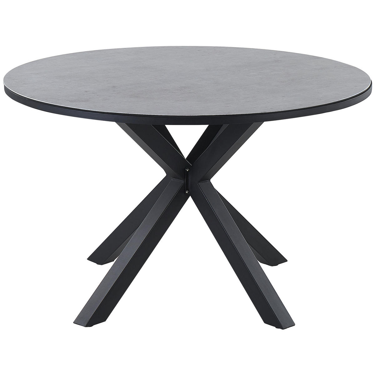 GARTENTISCH Keramik Grau Maletto - Schwarz/Grau, Metall (120/120/66cm) - Beliani