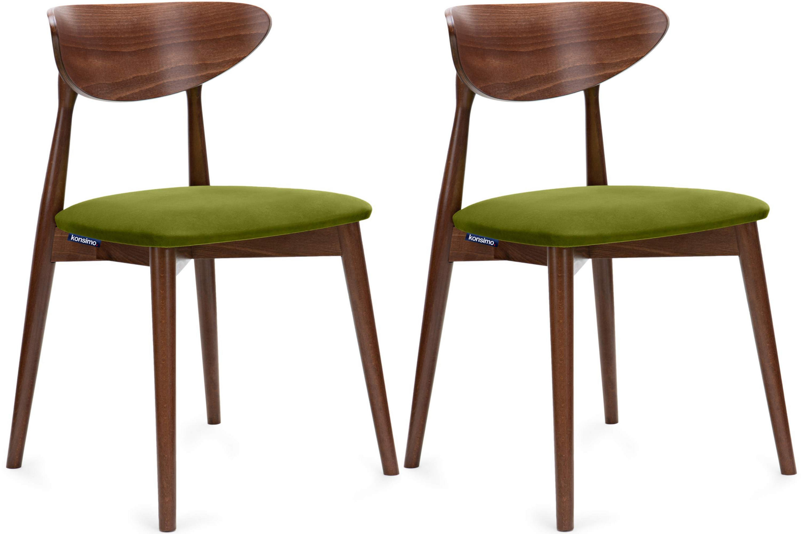 ESSZIMMERSTÜHLE RABI (2er-Set), oliv / nussbaum mittel - Haselnussfarben/Olivgrün, Holz/Buchenholz (47/79/45cm) - KONSIMO®