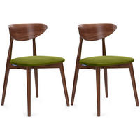 ESSZIMMERSTÜHLE RABI (2er-Set), oliv / nussbaum mittel - Haselnussfarben/Olivgrün, Holz/Buchenholz (47/79/45cm) - KONSIMO®