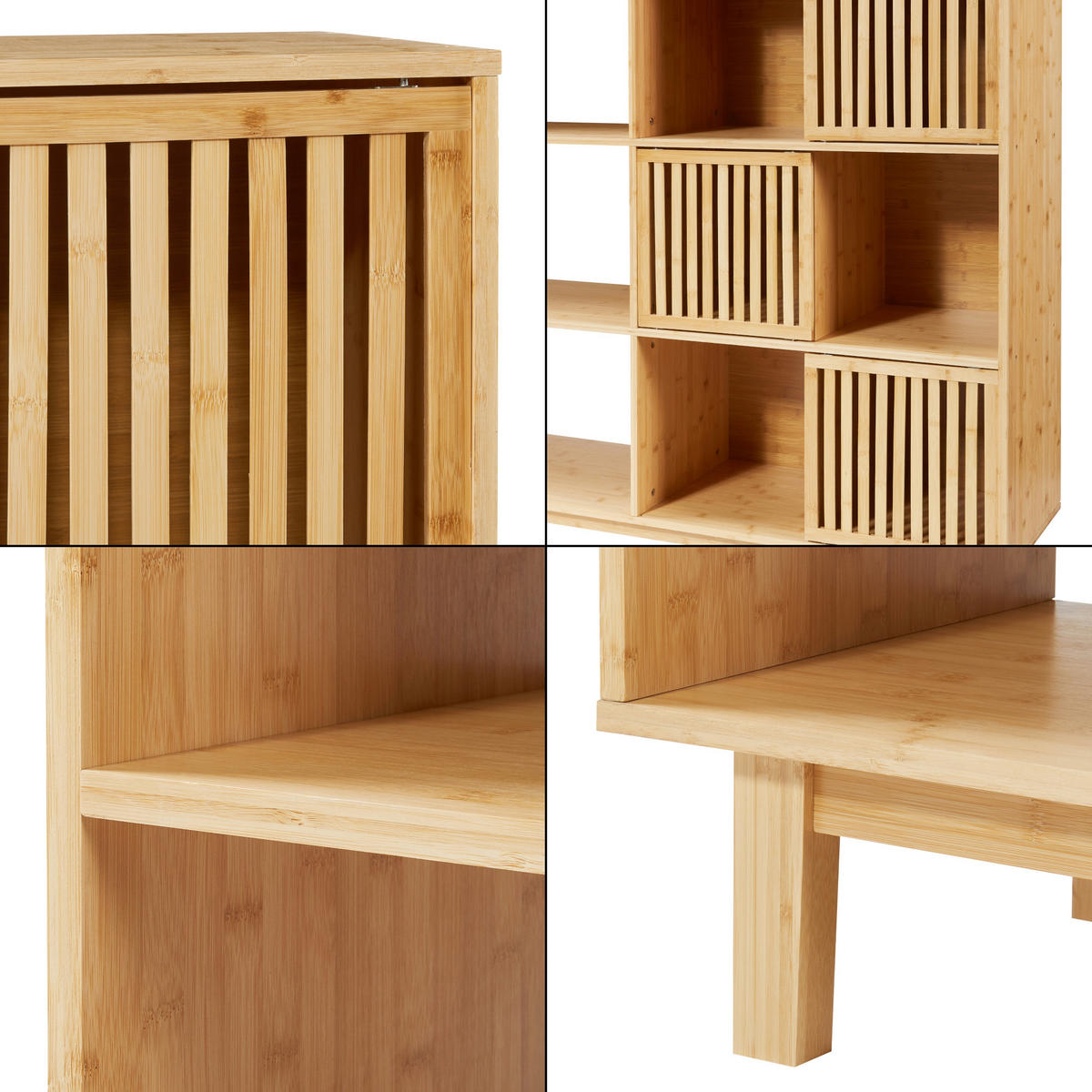 KNIŽNÍ POLICE Ypäjä - přírodní, dřevo (147/127.5/39cm) - [en.casa]