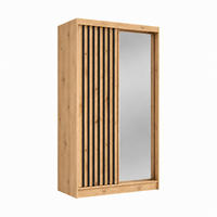 KLEIDERSCHRANK Lumil 120 cm Artisan Spiegel Griffe silber - Eiche Artisan, Holzwerkstoff (120/216/61cm) - KS Home Concept