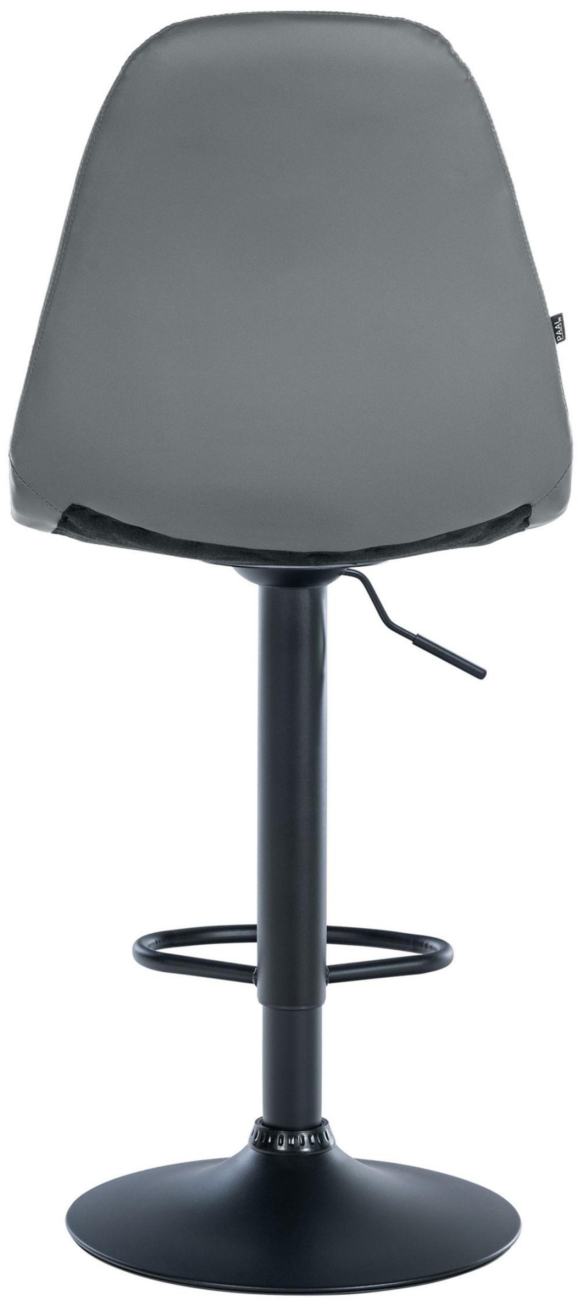 BARHOCKER Metall grau - Schwarz/Grau, Textil/Metall (47/58/56cm) - CLP