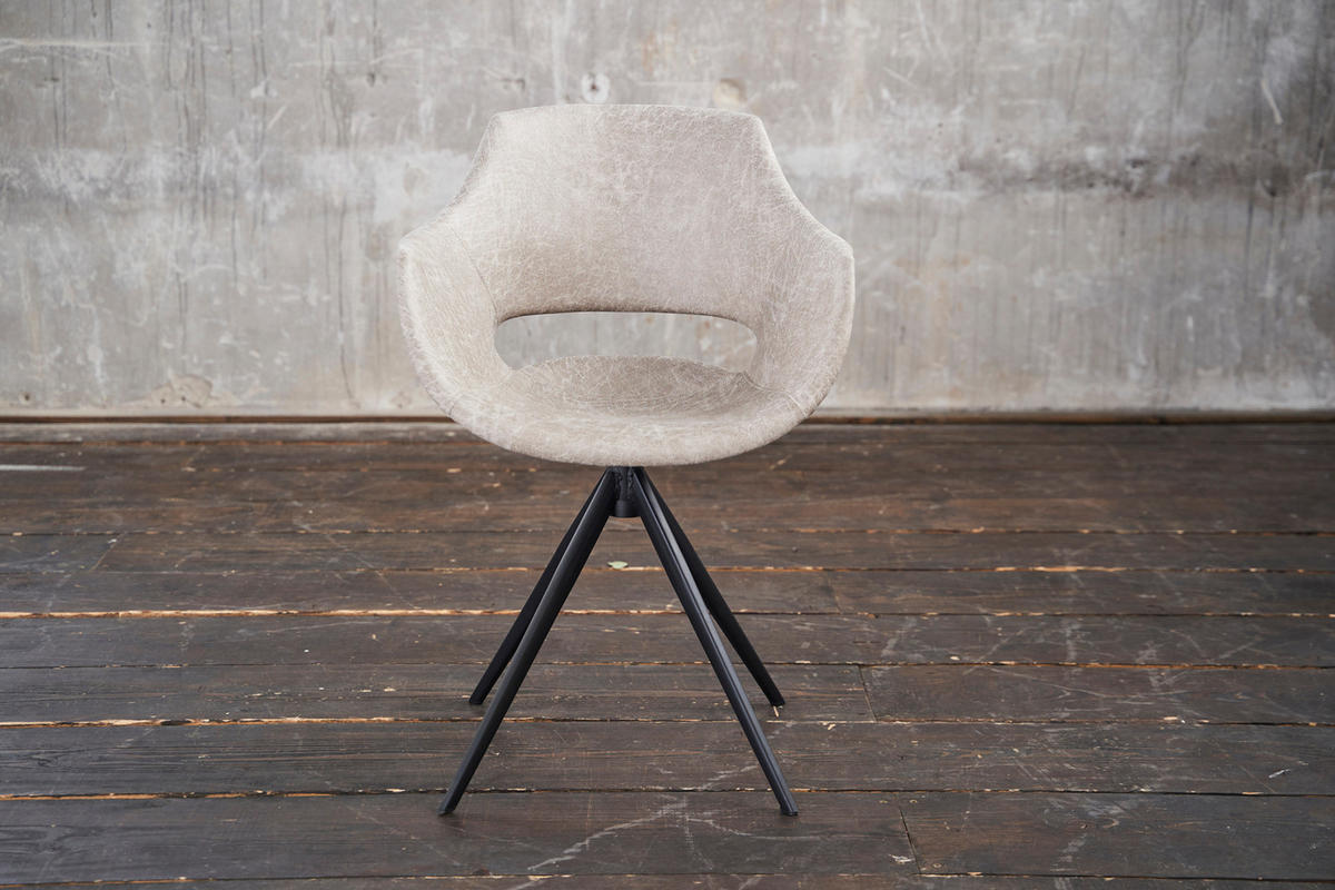 DREHSTUHL ZAJA Cremeweiß Microfaser - Creme, Textil (57/85/59cm) - KAWOLA