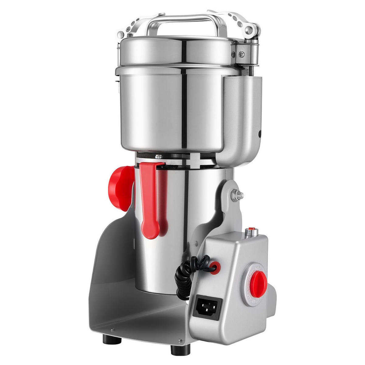 GETREIDEMUHLE Elektrische 800g, SCHWENKBARES DESIGN 2100W, Edelstahl für Küche und Gewerbe - Silberfarben, Metall (25.12/30.12/40cm) - Rolipo