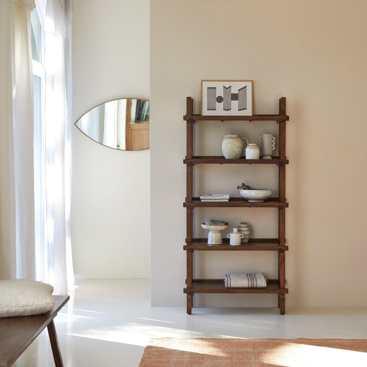 BÜCHERREGAL Arko Braun aus Mango - Braun, Holz (85/176/34cm) - Tikamoon