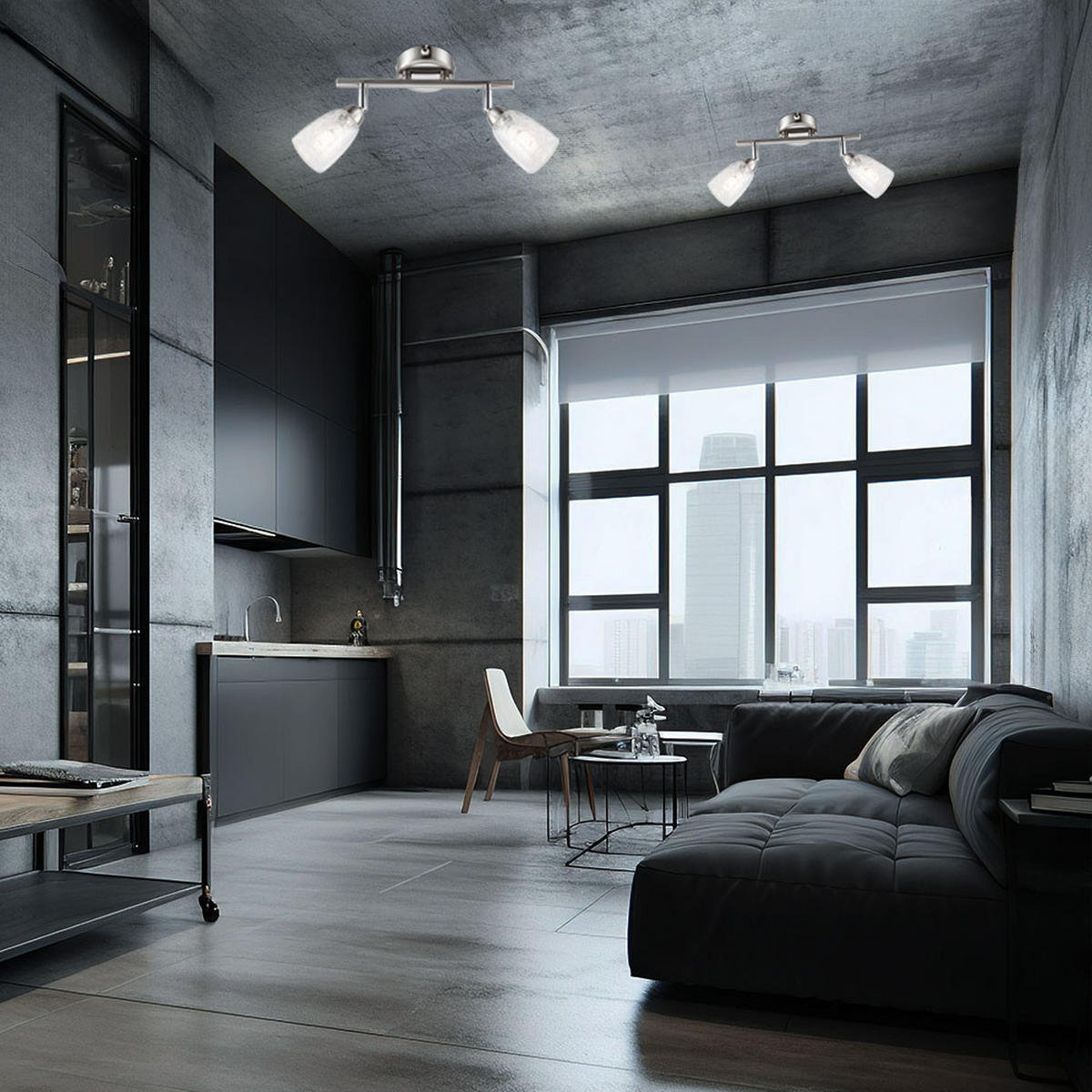 LED DECKENLEUCHTE CRASH Silber Chrom - Silberfarben, Glas (25/6/11cm) - Globo Lighting