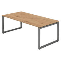 SCHREIBTISCH Serie-R 100/200/74 cm in Wildeiche/Graphitfarben - Wildeiche/Graphitfarben, Holzwerkstoff (100/200/74cm) - bümö