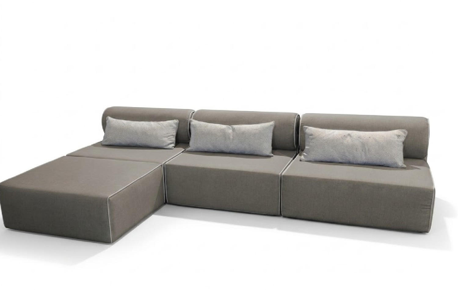 GARTENSOFA BALI M - Wetterfeste Balkonmöbel & Lounge Sofa Außen - Moderne Outdoor Couch für Garten - Balkon & Terrasse - Beige - Beige, Kunststoff (336/78/100cm) - Trada