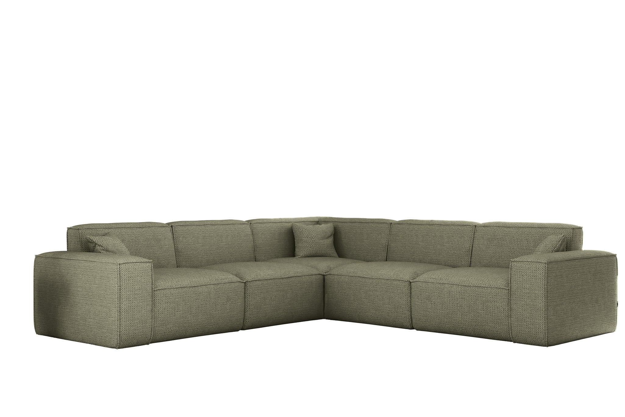 ECKSOFA Celes Premium In Artico - Grün, Holzwerkstoff/Textil (246/246cm) - Fun Möbel