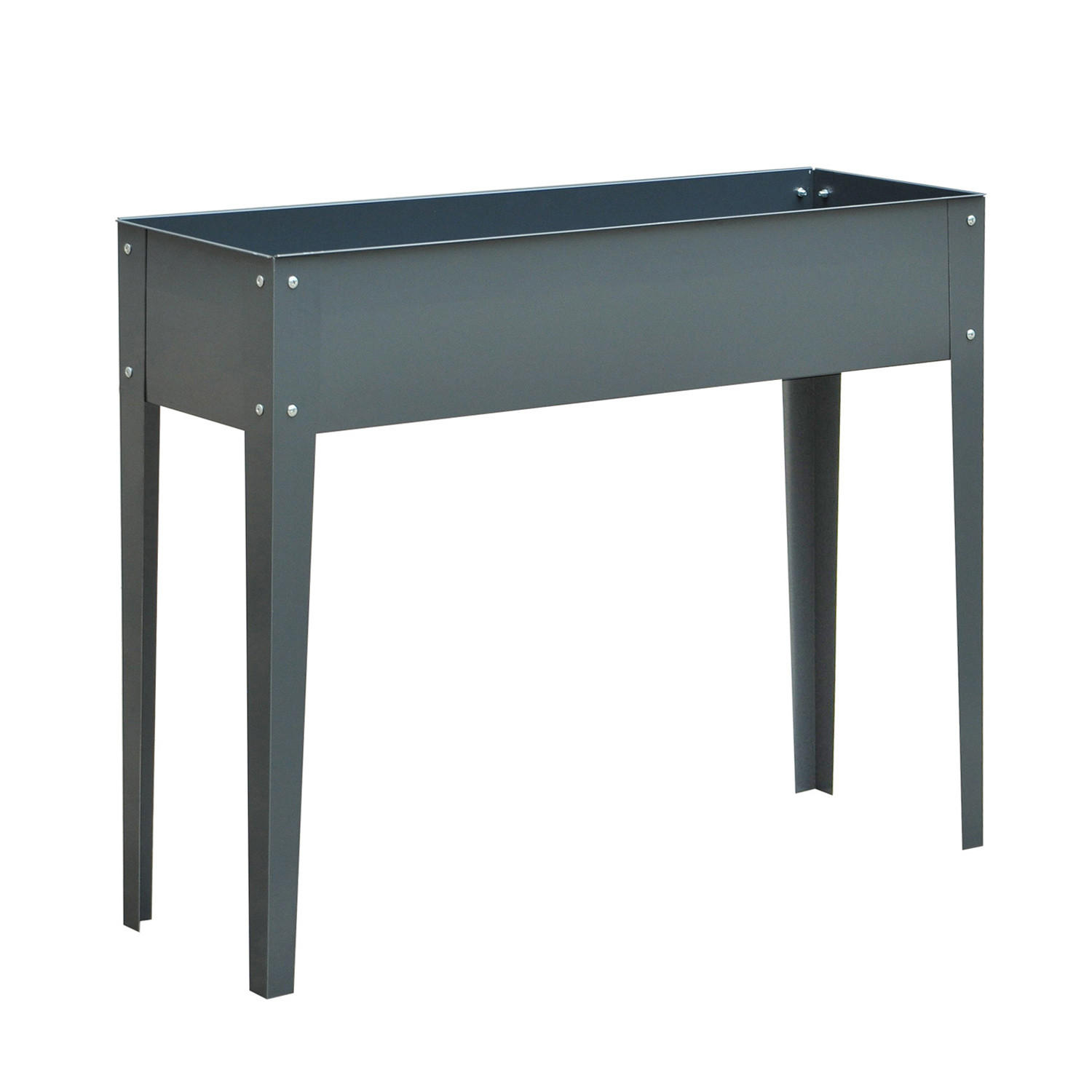 HOCHBEET 100x30x80 cm Metall Füße - Dunkelgrau, Metall (100/80/30cm) - LEBENLANG