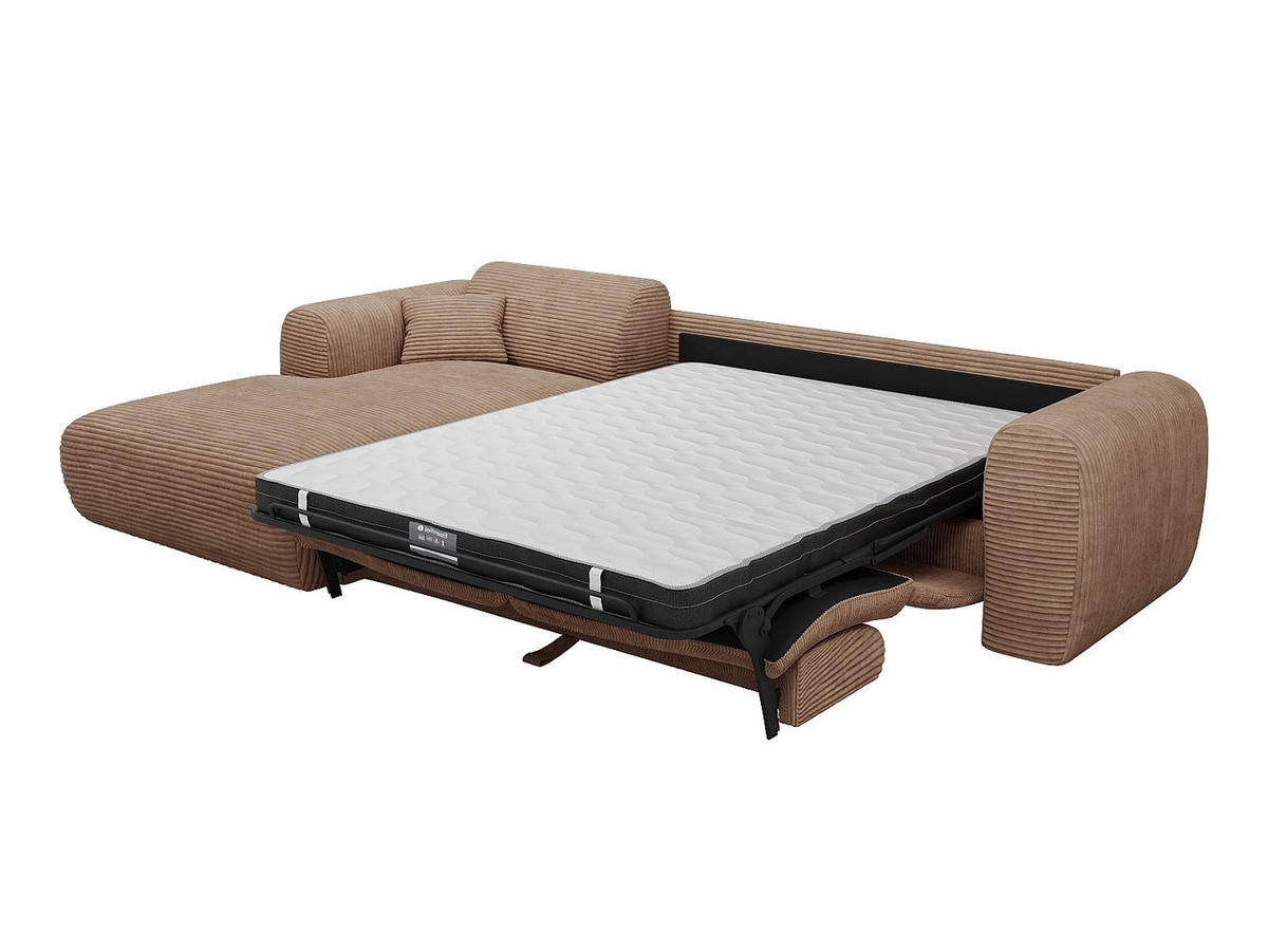 SCHLAFSOFA - 5 Personen - samt - taupe Pogni - Taupe, Kunststoff/Textil (299/73/165cm) - Vente-Unique