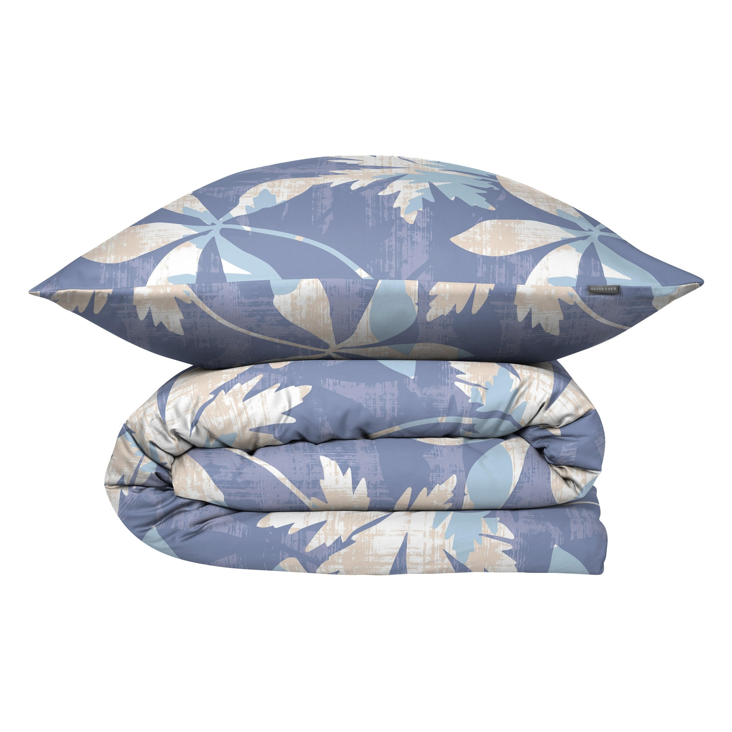 BETTWÄSCHESET Vera Baumwollsatin 2-teilig - Blau, Textil (135/200cm) - SCHIESSER