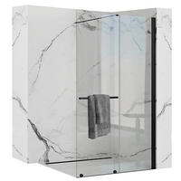 DUSCHWAND Rea Cortis Black 100 - Schwarz, Glas (100.5/199.5cm) - REA