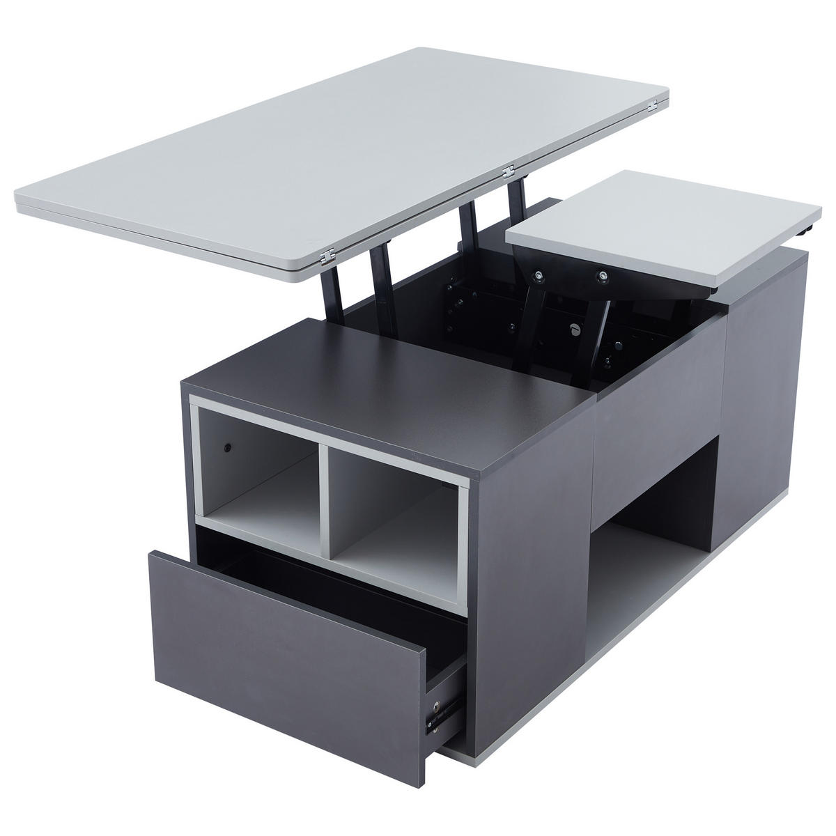 COUCHTISCH DE-159 Höhenverstellbar Grau - Grau, Holzwerkstoff (51/100/47cm) - ComfortXL