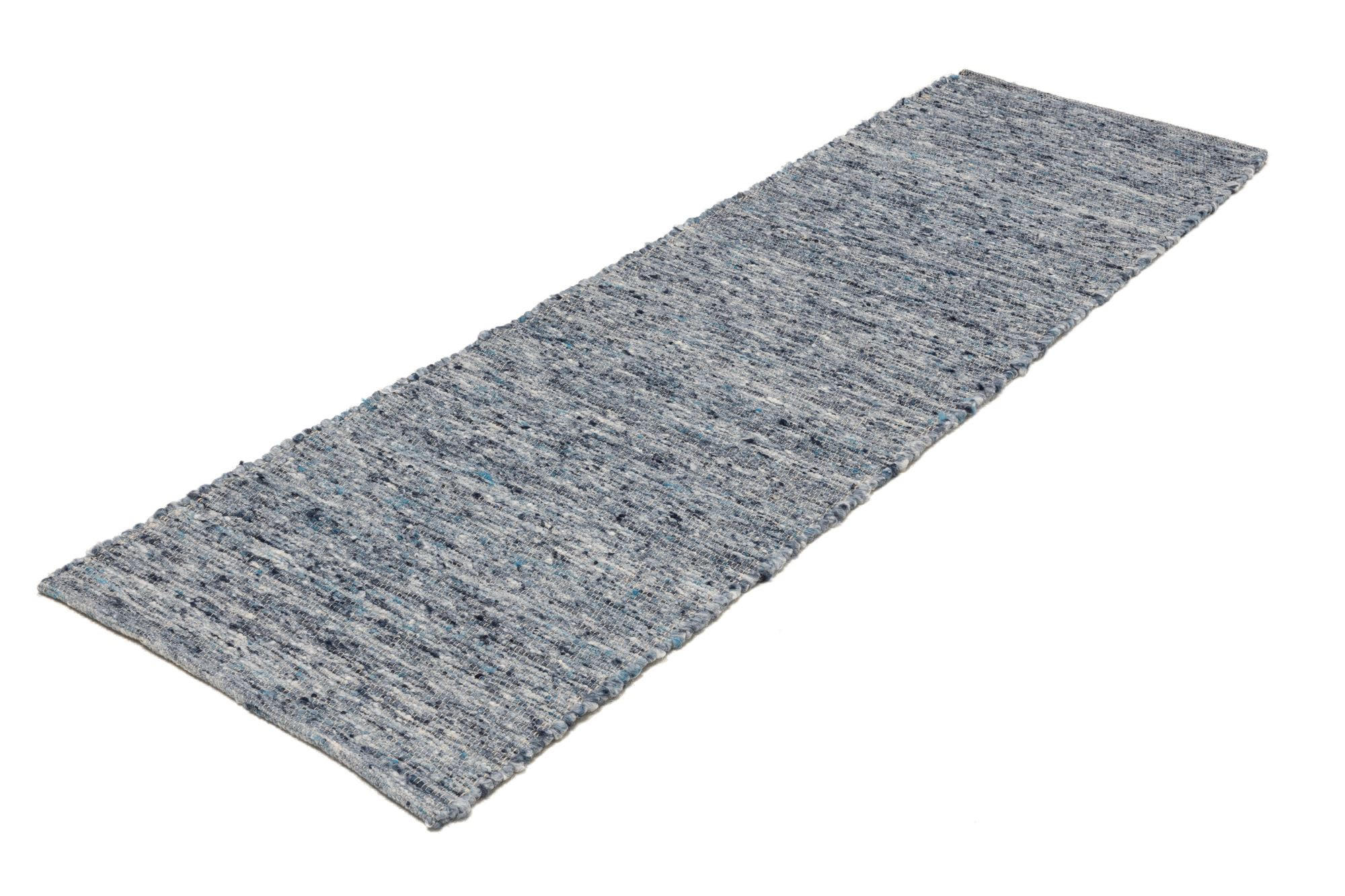 HANDWEBTEPPICH Alm-Freude 70x240 cm - Blau, Textil (70/240cm) - THEKO