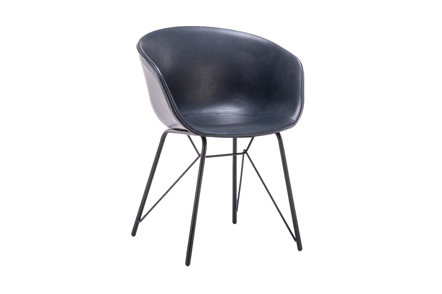 STUHL DANI Blau Kunstleder - Blau, Leder (60/79/52cm) - KAWOLA
