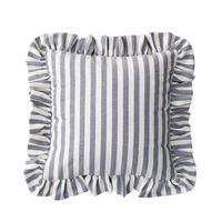 KISSENHÜLLE Charlotte 45x45 cm mit Rüsche - Blau, Textil (45/1cm) - Dekoria