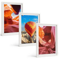 BILDER SET 3er Set - 40x60 cm Weißer Rahmen - Wüstenschluchten aus der Ballonfahrt - Weiß, Kunststoff (40/60cm) - TULUP