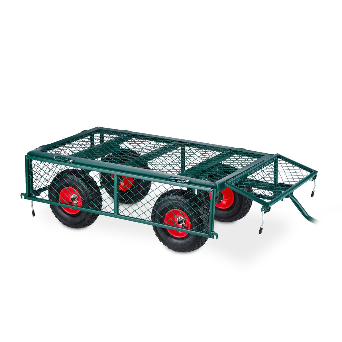 HANDWAGEN - Dunkelgrün, Kunststoff/Metall (50/50/110cm) - Relaxdays