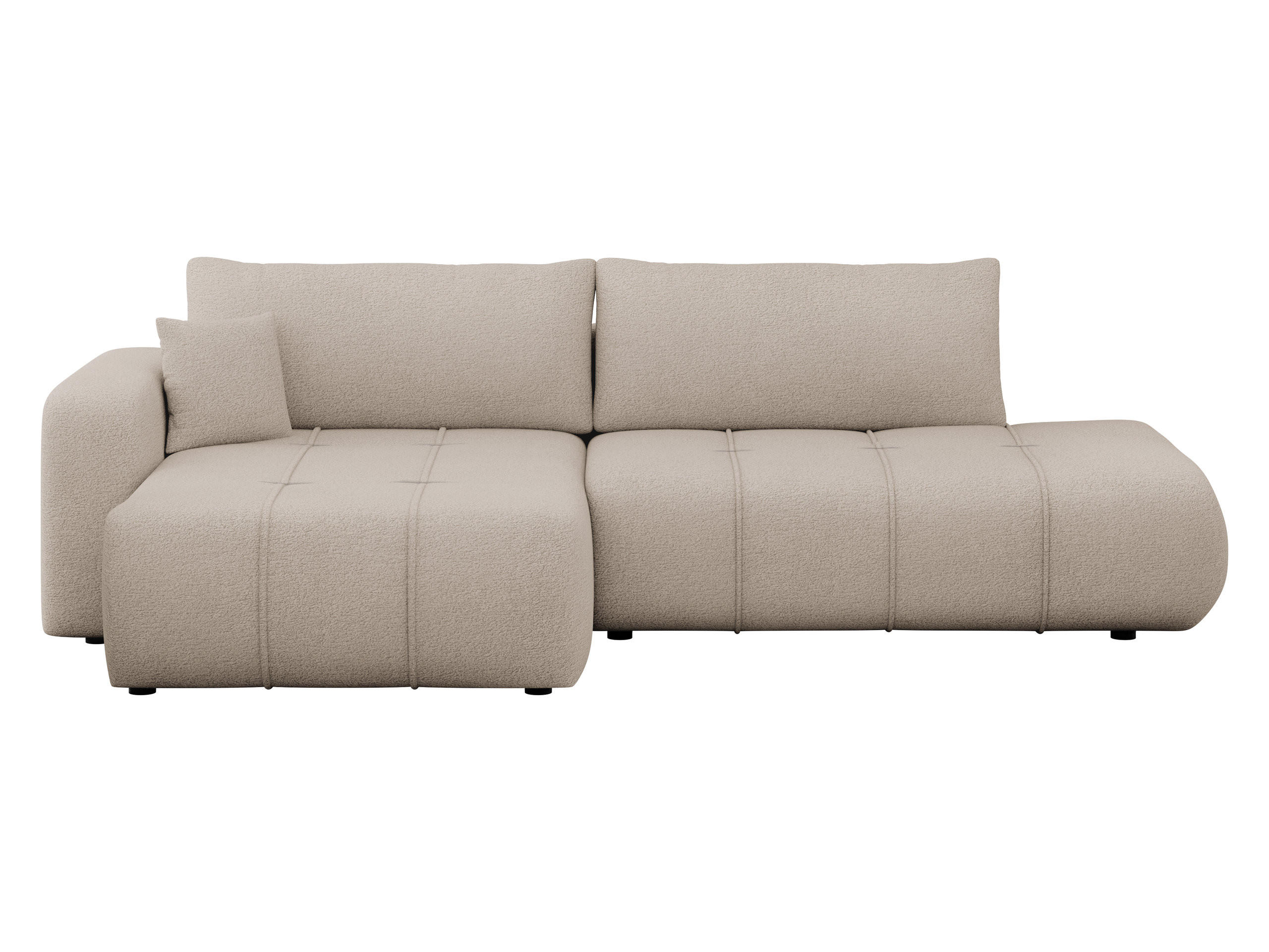 ECKSOFA Furyn O, Seite: Links - Beige/Schwarz, Holzwerkstoff/Kunststoff (262/145cm) - MIRJAN24