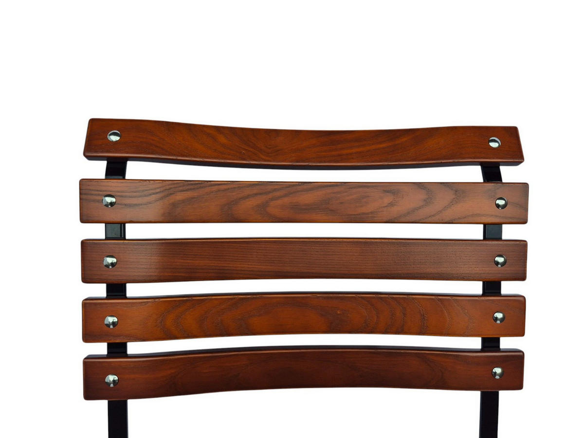 BIERGARTENSTUHL BAVARIA 1 Sitzer 90x42x46cm Klappbar Eschenholz Schwarz/Braun - Braun, Holz (46/90/42cm) - CHEFGASTRO