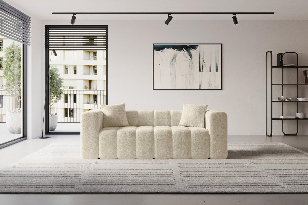 POHOVKA 2-MÍSTNÁ DONY-2 232x90x71 cm Krémová Žinylka - černá/krémová, kompozitní dřevo/textil (232/71/90cm) - ALTDECOR