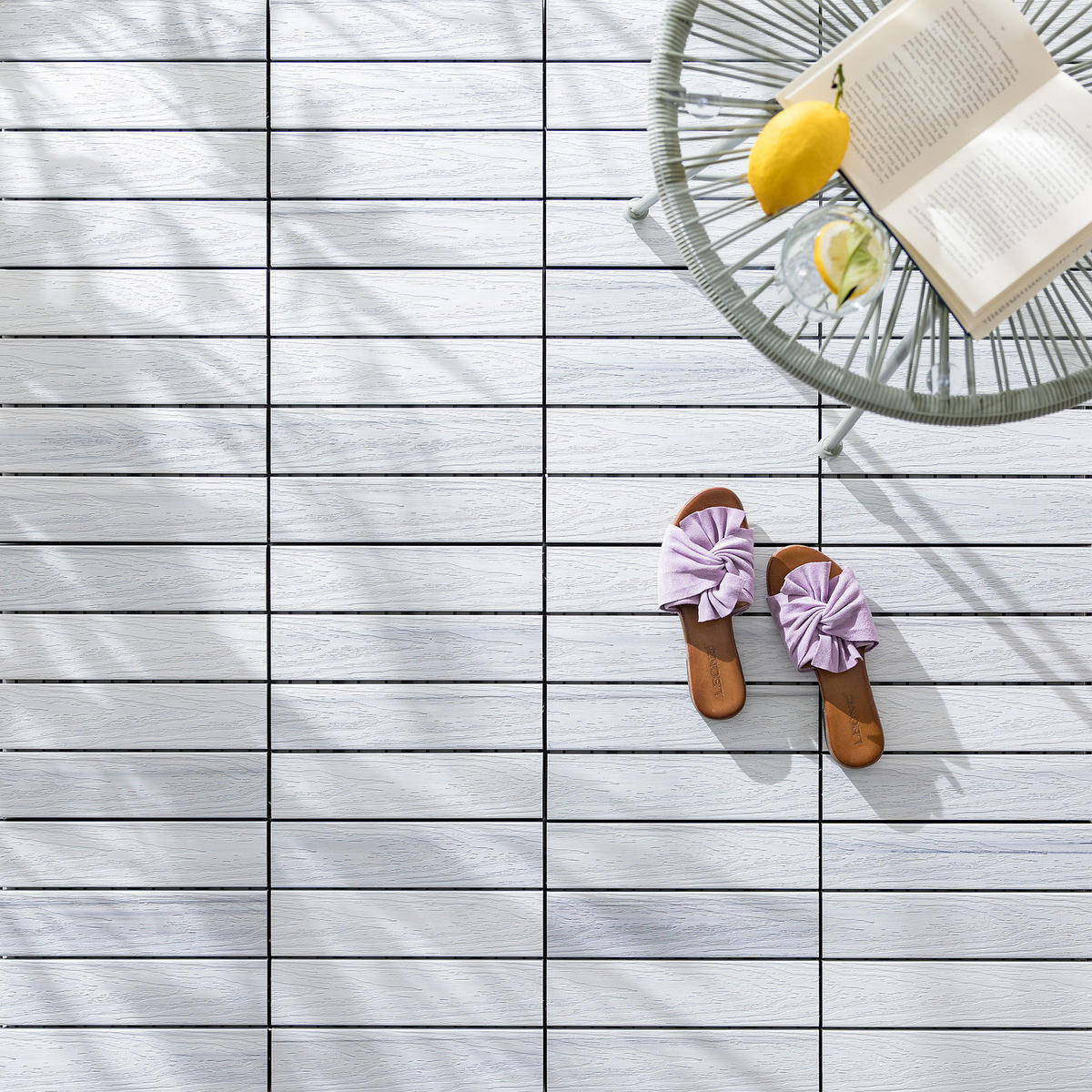 TERRASSENFLIESE - 11er-Set - Weiß, Kunststoff (30/30/2.4cm) - home24