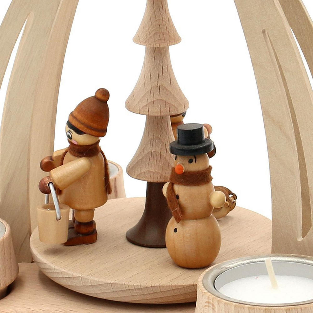 TISCH-PYRAMIDE Winterfütterung 14/18/24 cm - Multicolor, Holz (0.1/24/0.1cm) - Dekoteam24