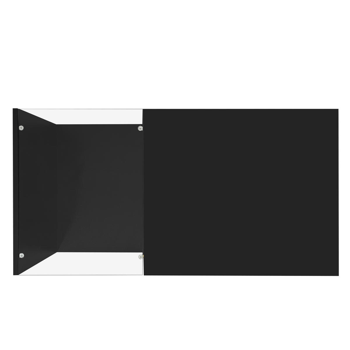 COUCHTISCH in Schwarz mit LED-Beleuchtung und Glasplatte für Wohnzimmer, B100/T50/H32,5 cm - Schwarz, Holzwerkstoff (50/100/32.5cm) - STILVORA
