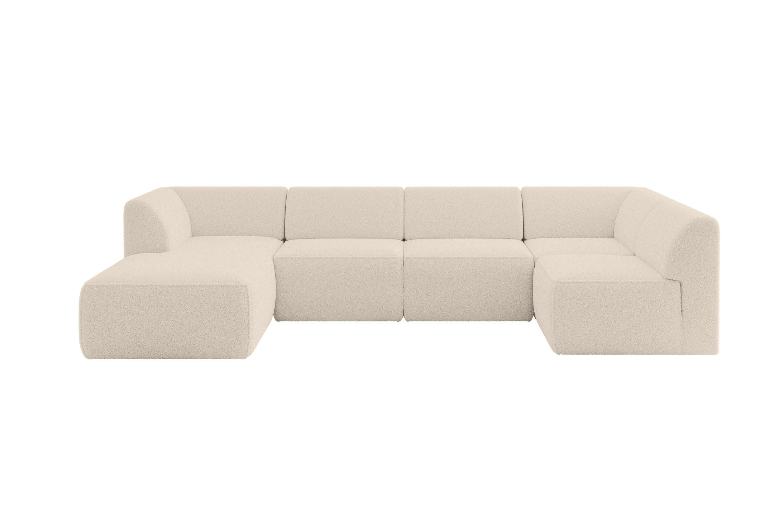 WOHNLANDSCHAFT Ottomane Links MOVO-L 345x180x78 cm Dunkelbegie Bouclé - Schwarz/Cappuccino, Holzwerkstoff/Kunststoff (180/78/345cm) - ALTDECOR