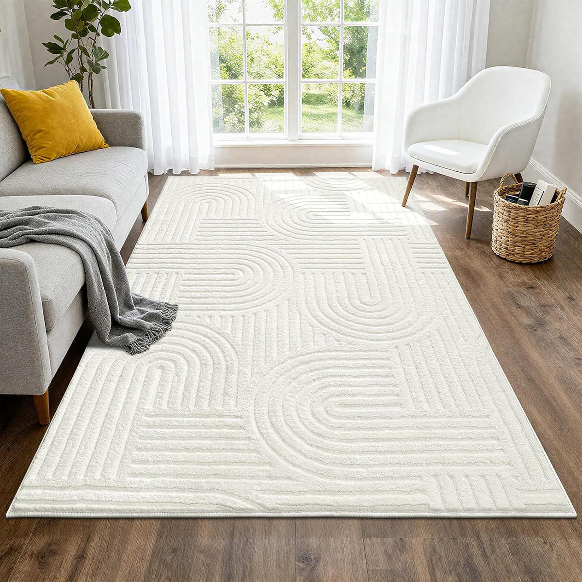 TEPPICH – 91 x 122 cm – Weiß - Weiß, Textil (91/122cm)