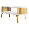 COUCHSITCH Roenni Oval Gold - Goldfarben/Weiß, Holzwerkstoff/Metall (100/50/44cm) - MIRJAN24