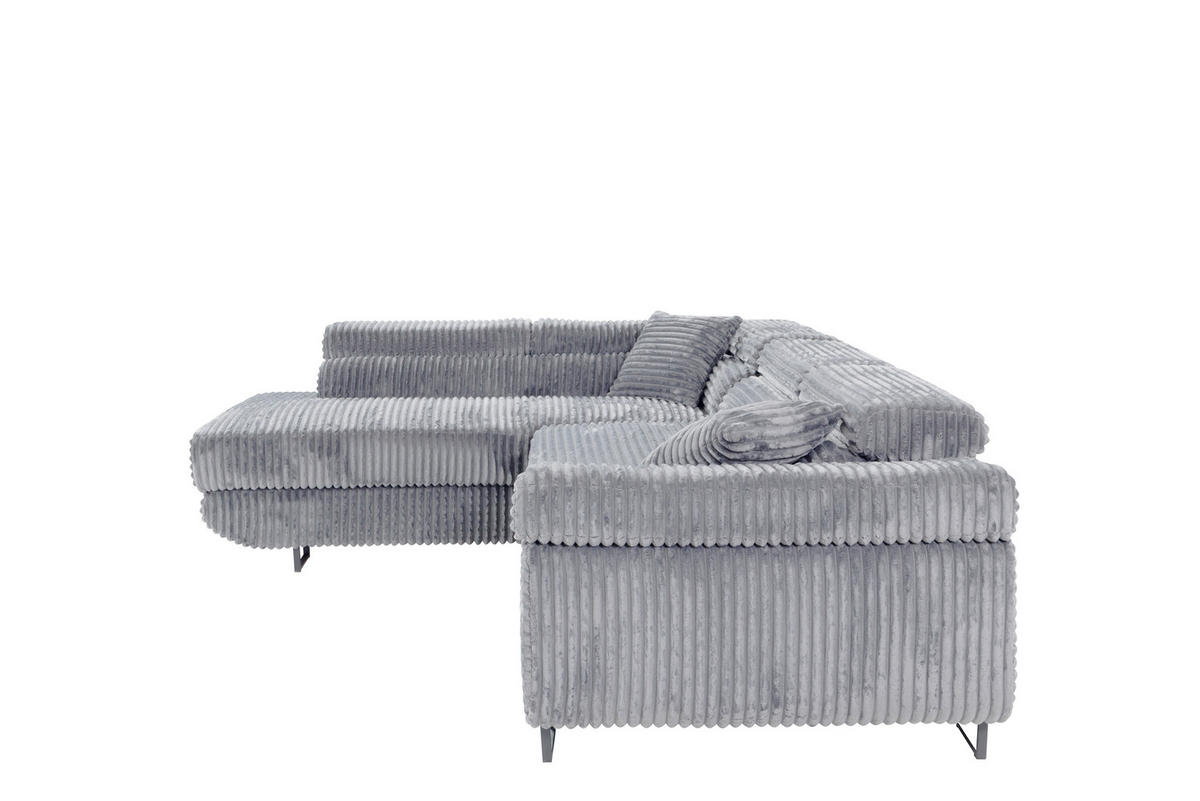 ECKSOFA SERENA L Links mit Stauraum, Hellgrau - Hellgrau, Textil (275/205cm) - KS Home Concept