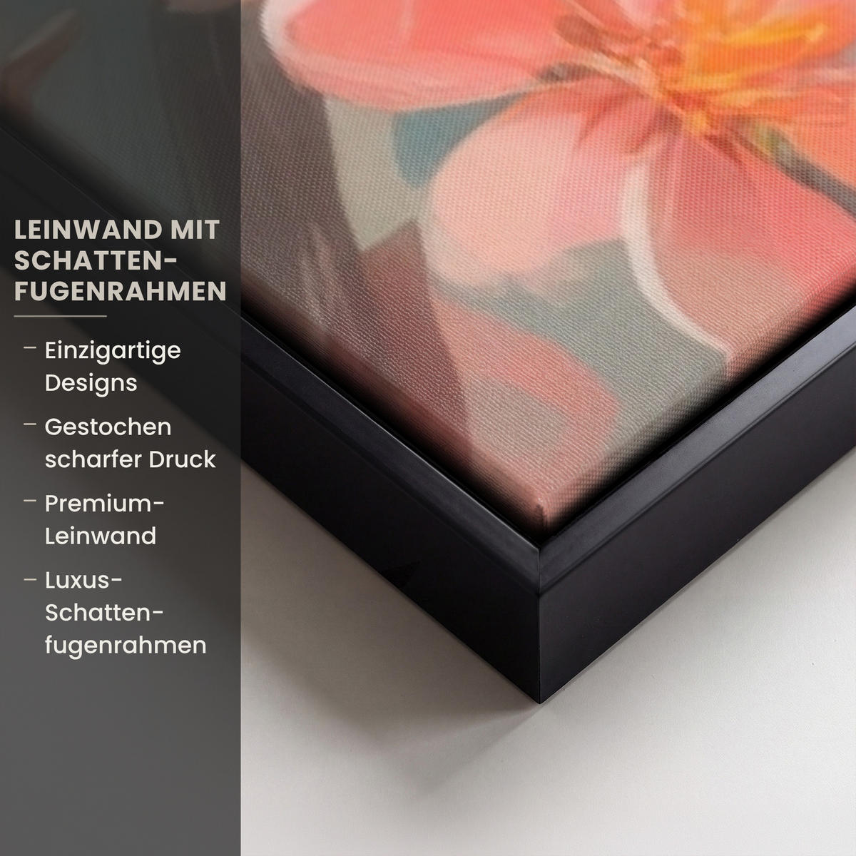 LEINWAND Bilder mit Rahmen - Rotkehlchen - Zierpflanze - Blütenzweig - 80x120 - Hellrosa, Textil (80/120cm) - MuchoWow