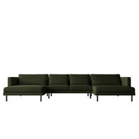ECKSOFA DANI In U-Form Stilvolles Stoff Verita Dunkelgrün - Dunkelgrün, Holz/Textil (174/391cm) - Kaiser Möbel