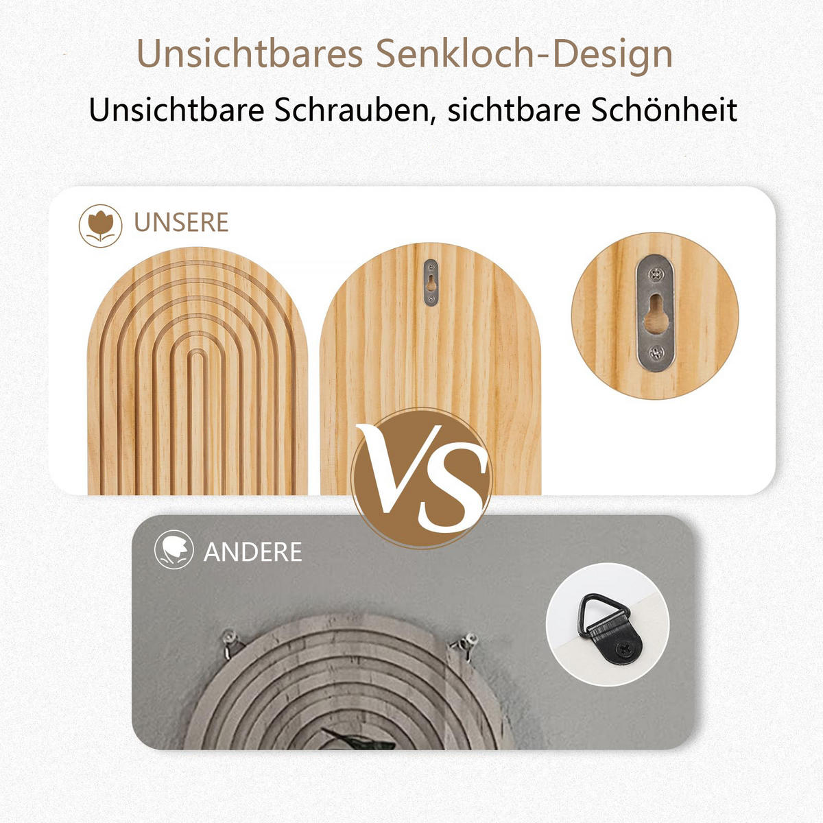 WANDBOARD Aus Holz, 2 Stück - Braun, Holz (18/35/13.1cm) - Kaket