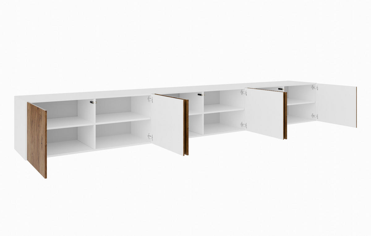 TV-SCHRANK NOE - Wildeiche/Weiß, Holzwerkstoff (300/41/40cm) - Meblini
