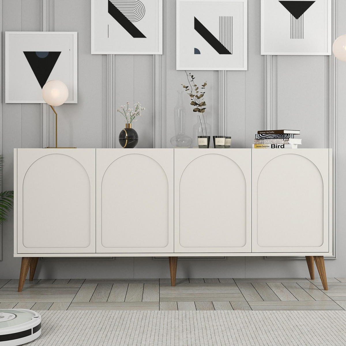 SIDEBOARD Lister gold Länge 180 cm - Goldfarben, Holzwerkstoff (180/35/81cm) - Concept Usine