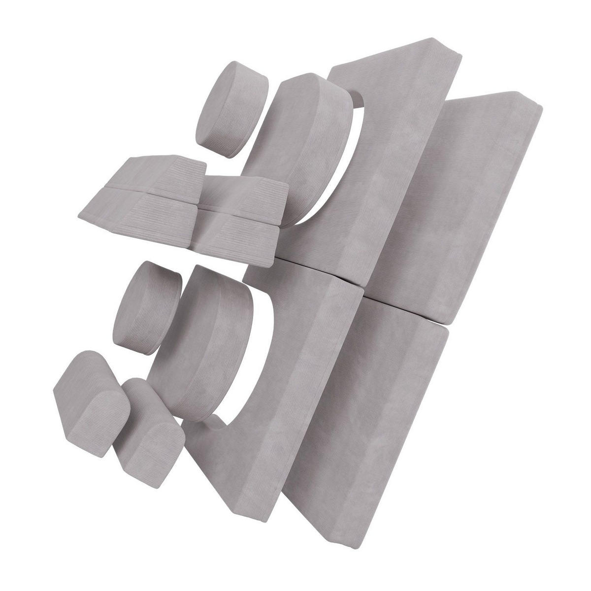 KINDERSOFA Kayo cord beige - Beige, Textil (150/50/75cm) - Juskys