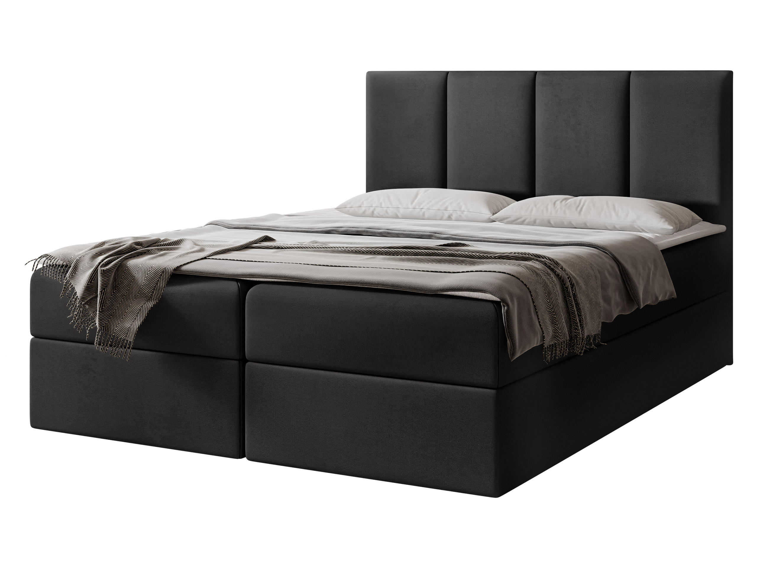 BOXBETT Rebos - H3 - Schwarz, Holz/Textil (180/200cm) - MIRJAN24
