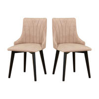 STUHL 2er Set MONTI 5, schwarz, zetta 291, Nähte: Muschel - Ecru/Beige, Holz (48/83/47cm) - Leaf Design