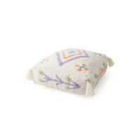 WOLL-POUF handgefertigt Malika Multicolor 55x55x20 cm - Multicolor, Textil (55/20/55cm) - Lytte