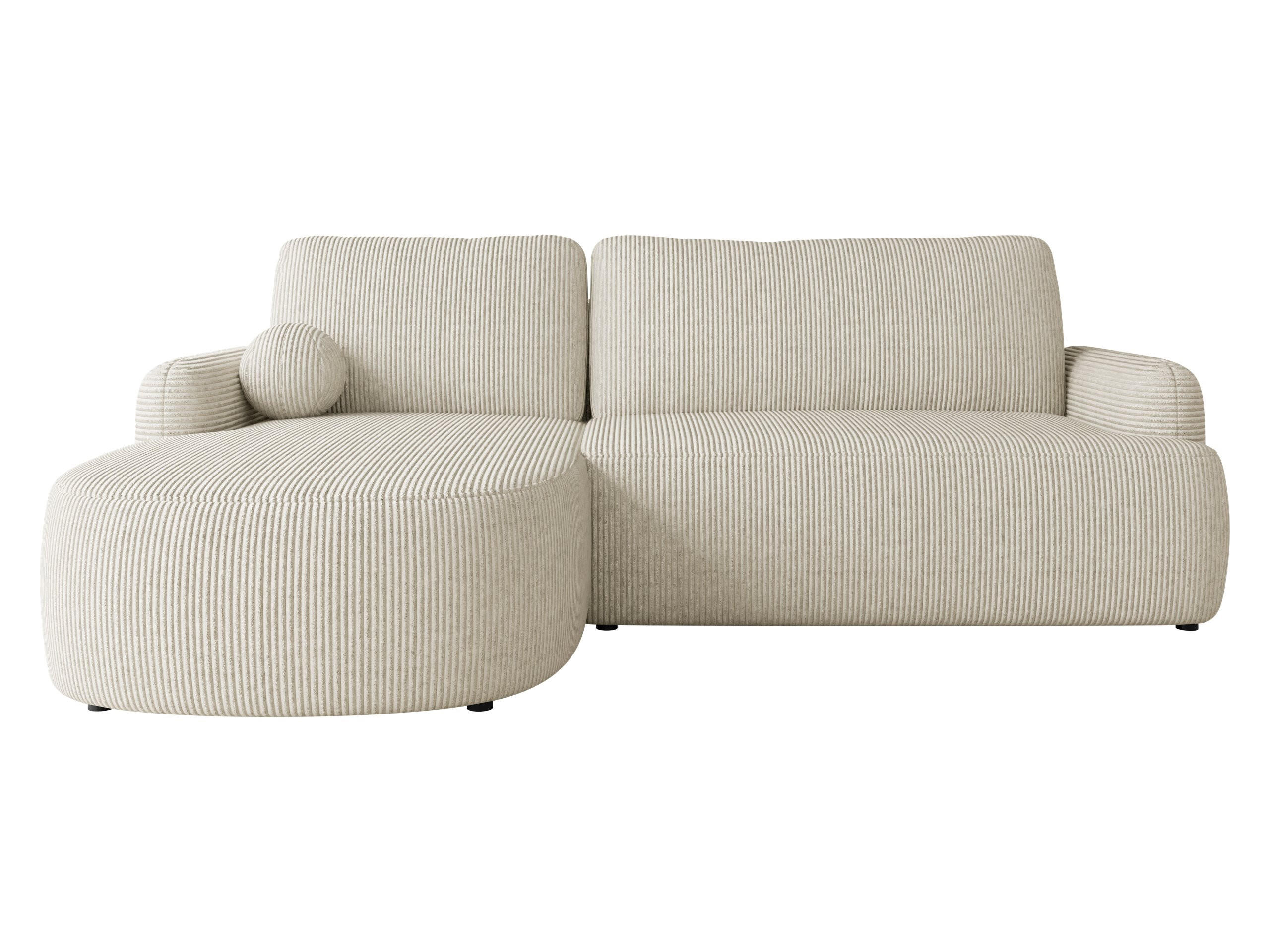 ECKSOFA Loridu Cord, Seite: Links - Schwarz/Naturfarben, Holz/Kunststoff (250/174cm) - MIRJAN24