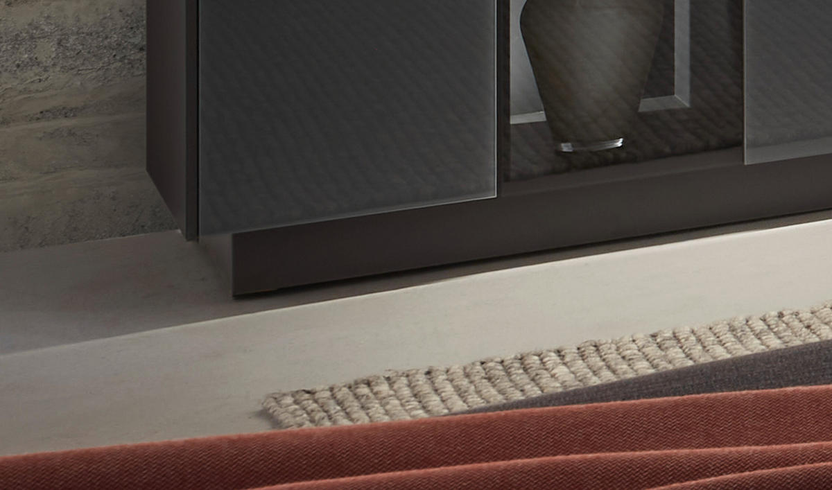 HIGHBOARD Nova Anthrazit und Eiche - Grau, Holzwerkstoff (96/151/42cm)