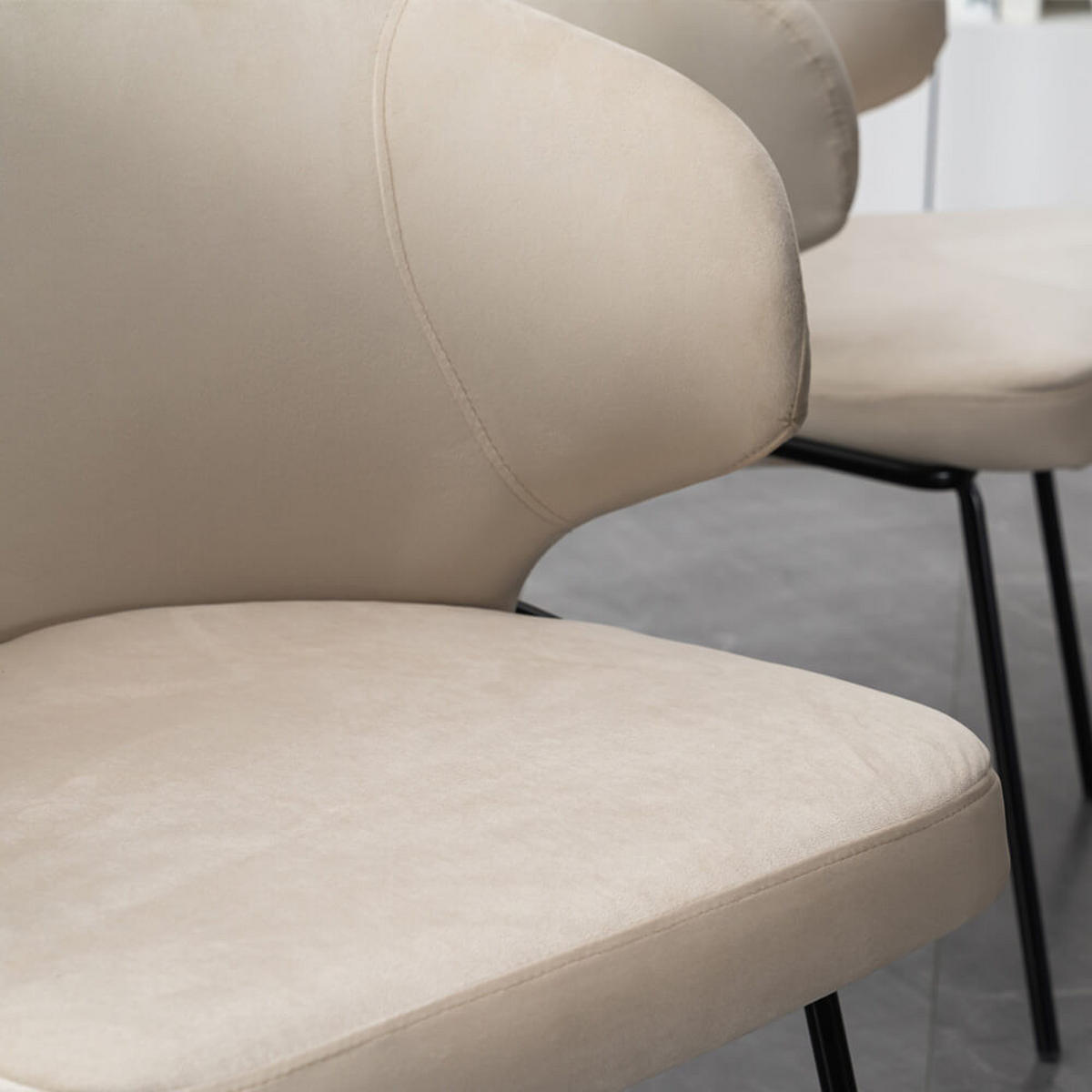 ESSZIMMERSTUHL AMARA Samt - 1er Set Beige - Beige, Kunststoff (55/79/59cm) - Home Deluxe
