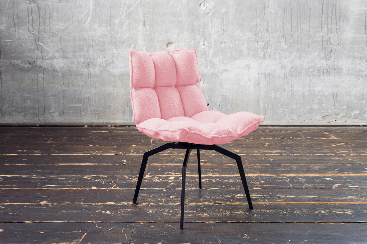 ESSZIMMERSTUHL BARO Pink Webstoff Drehbar (360°) (1er-Set) - Pink/Rosa, Kunststoff/Textil (54/86/65cm) - KAWOLA