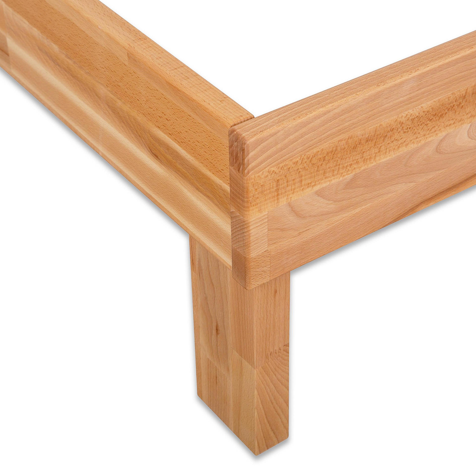 BETT Bubema Marco – Massivholzbett aus Kernbuche mit Kopfteil, natur geölt - Weiß, Holz (180/220cm) - Betten-ABC