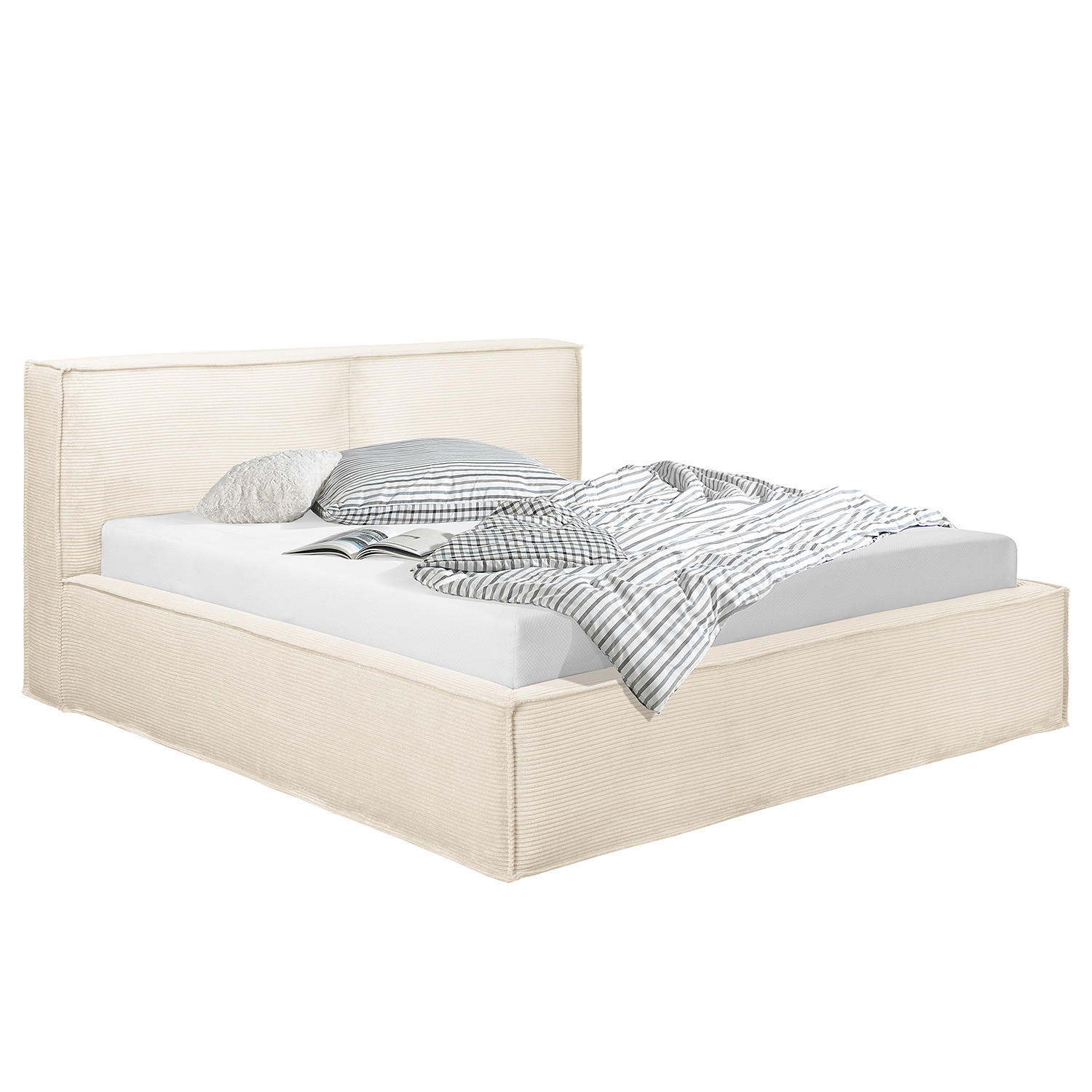 POLSTERBETT - Creme, Textil (140/200cm) - home24