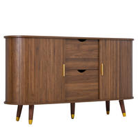 SIDEBOARD DE-37584 140/40/79,5 cm mit vertikaler Maserung Nussbaum - Walnussfarben, Holzwerkstoff (140/79.5/40cm) - ComfortXL